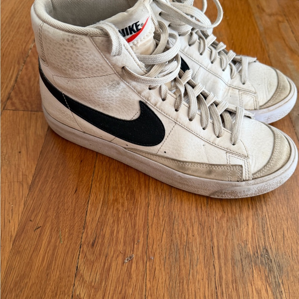 Nike White and Black Blazer High-Top Sneakers